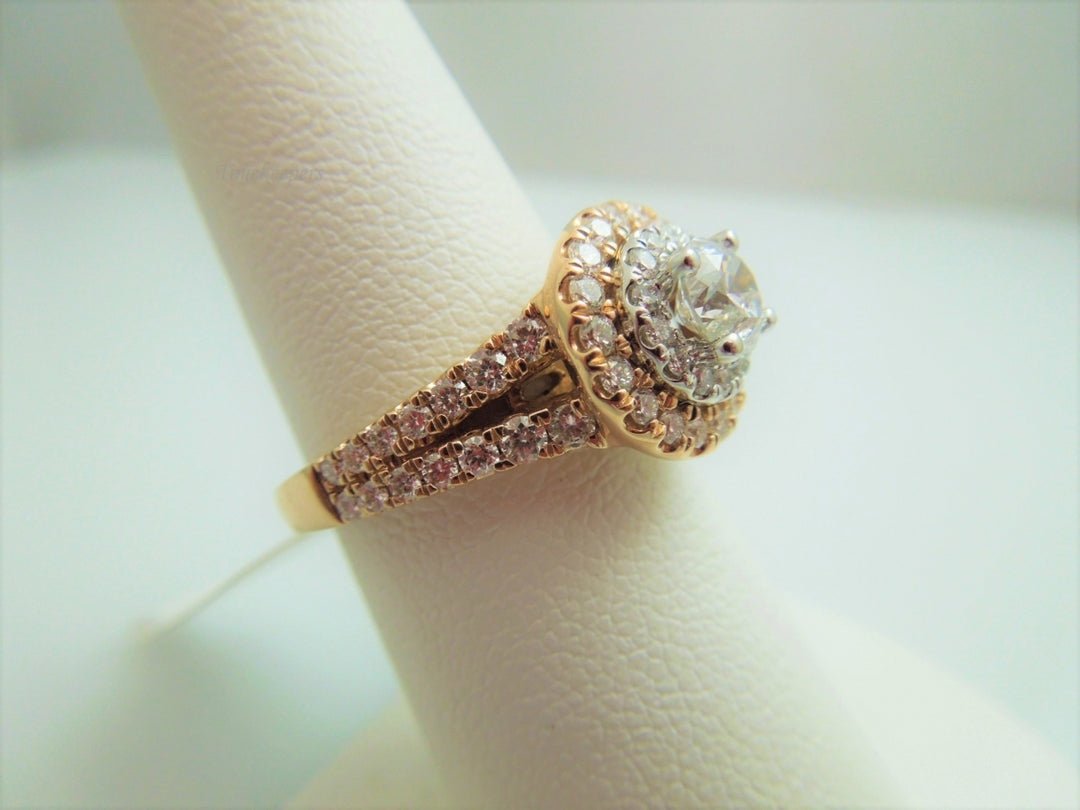 g882 Gorgeous Ladies 14kt Rose Gold Diamond Engagement Ring