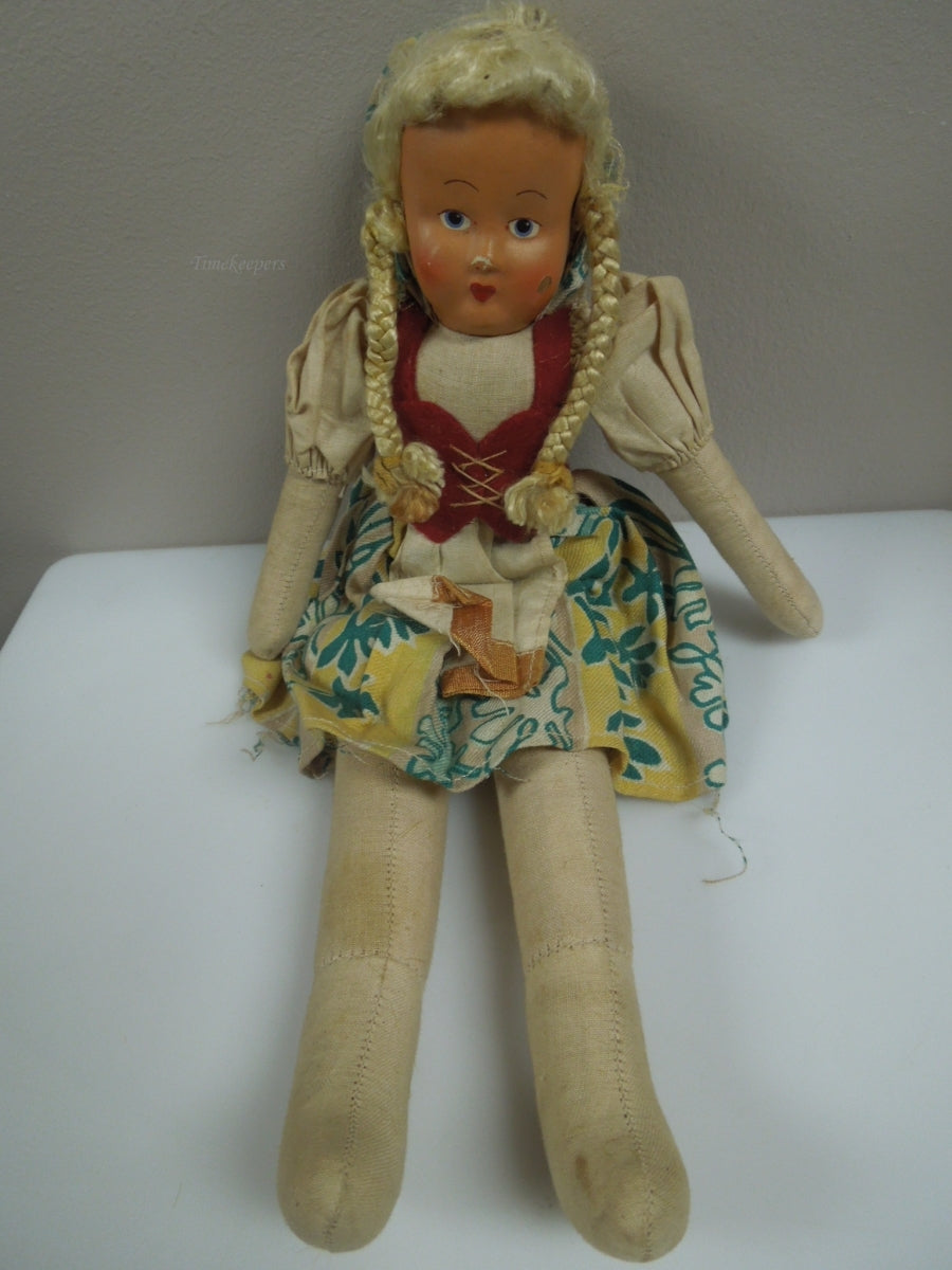 q966 Vintage Polish Doll with Composition Face, 12" Tall