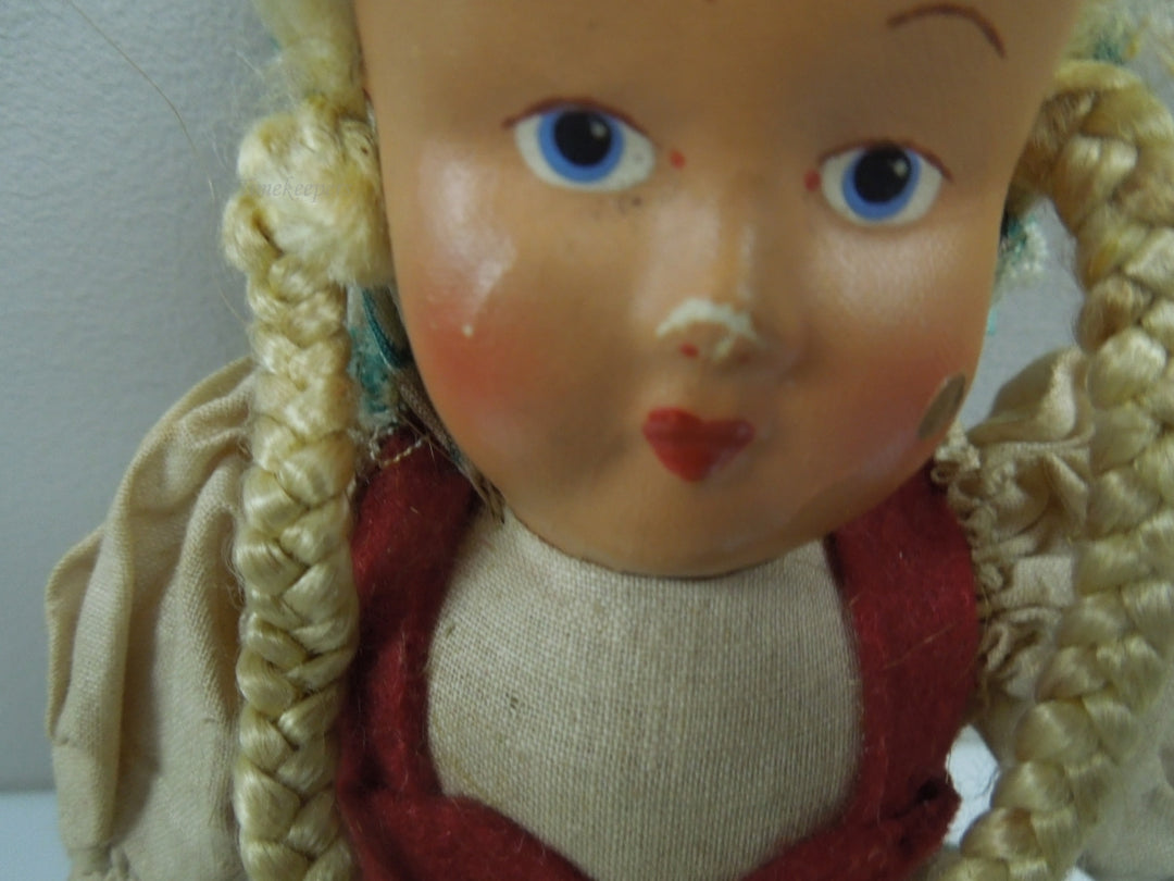 q966 Vintage Polish Doll with Composition Face, 12" Tall