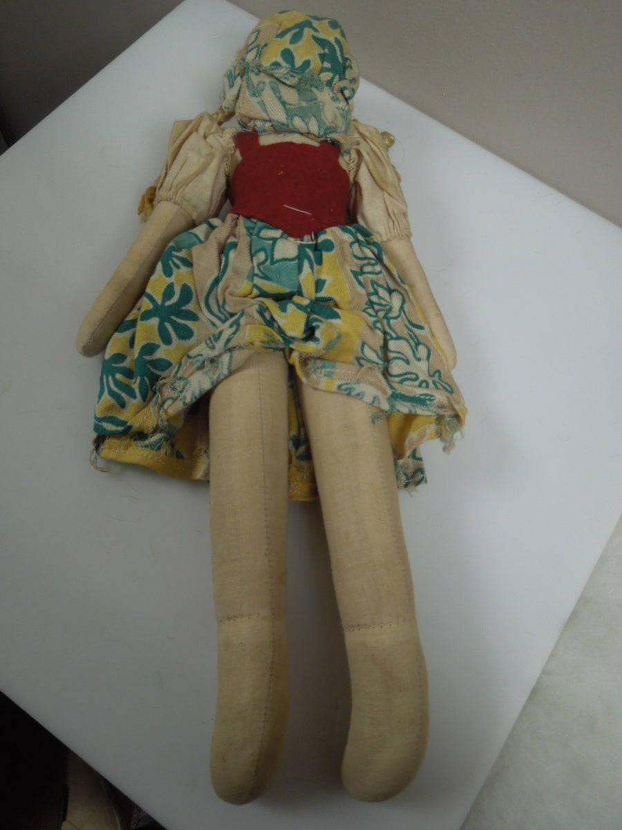 q966 Vintage Polish Doll with Composition Face, 12" Tall