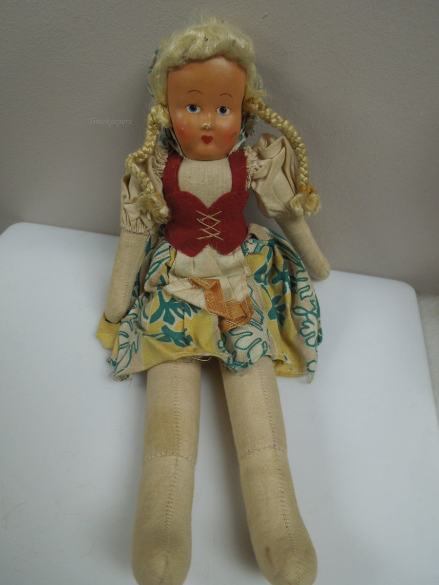 q966 Vintage Polish Doll with Composition Face, 12" Tall