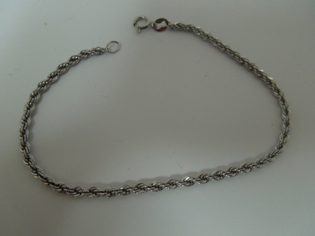 s413 Sterling Silver Rope Chain Bracelet 7"