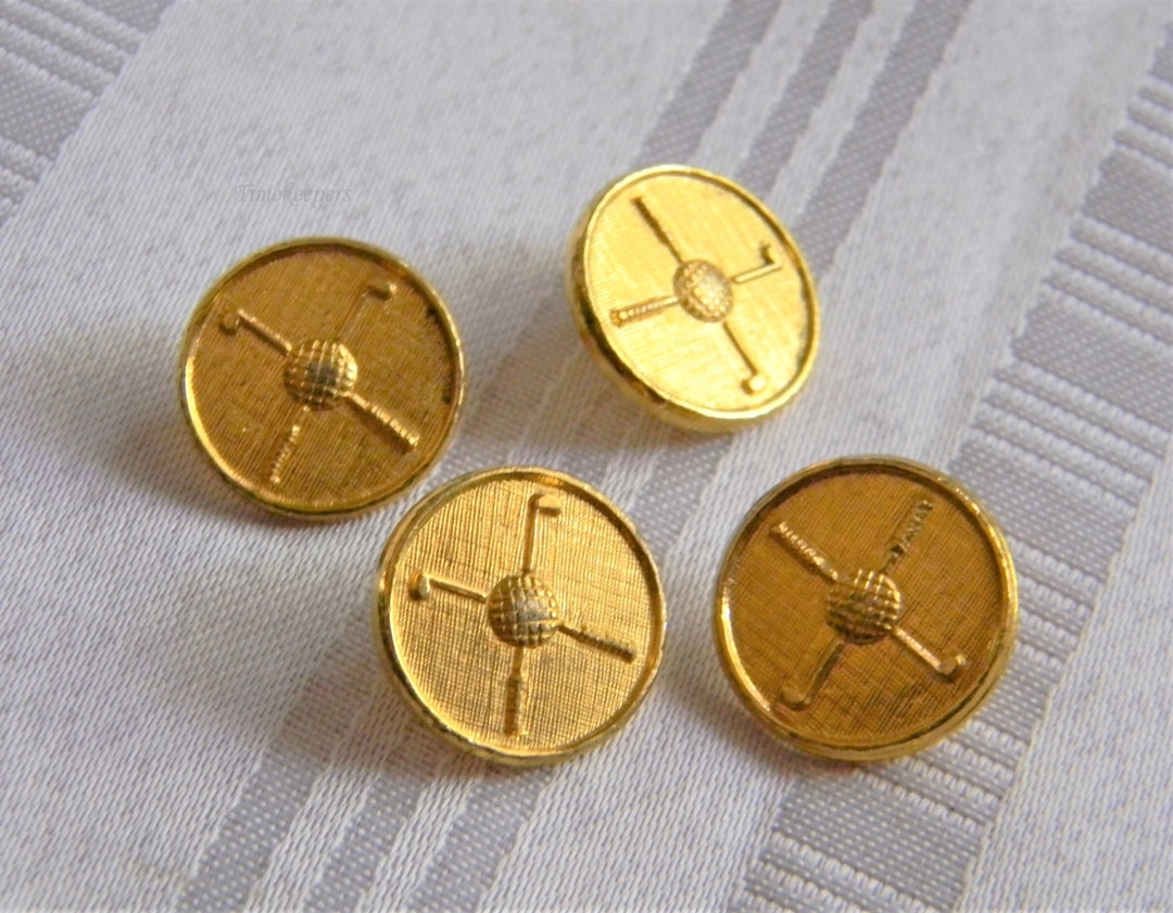 p208 Lot of (2) Sets of Golf Buttons One set in Enamel One set in Gold Tone