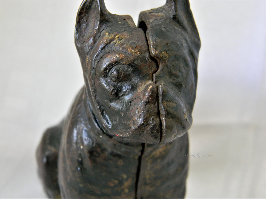 j277 Vintage Cast Iron Boston Terrier Dog Still Bank