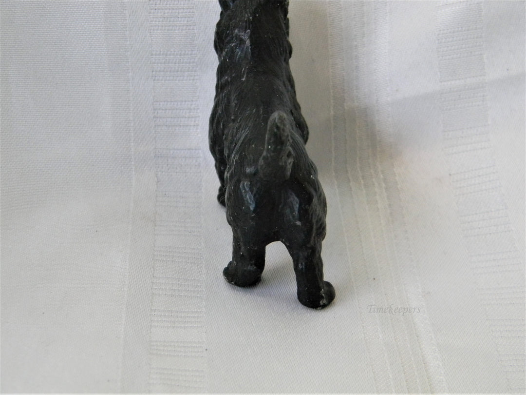 j287 Vintage Cast Iron Black Schnauser Dog Statue