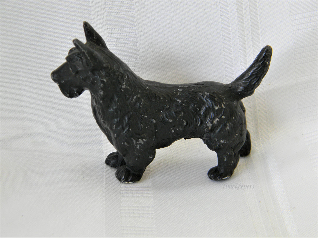 j287 Vintage Cast Iron Black Schnauser Dog Statue