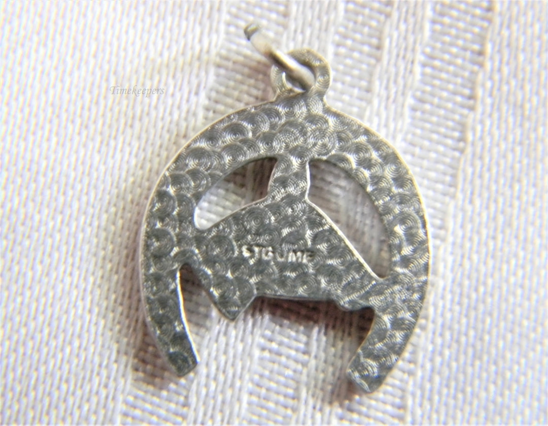 p213 Preowned Sterling Horse Shoe with Horse Head inside Pendant (No Chain)