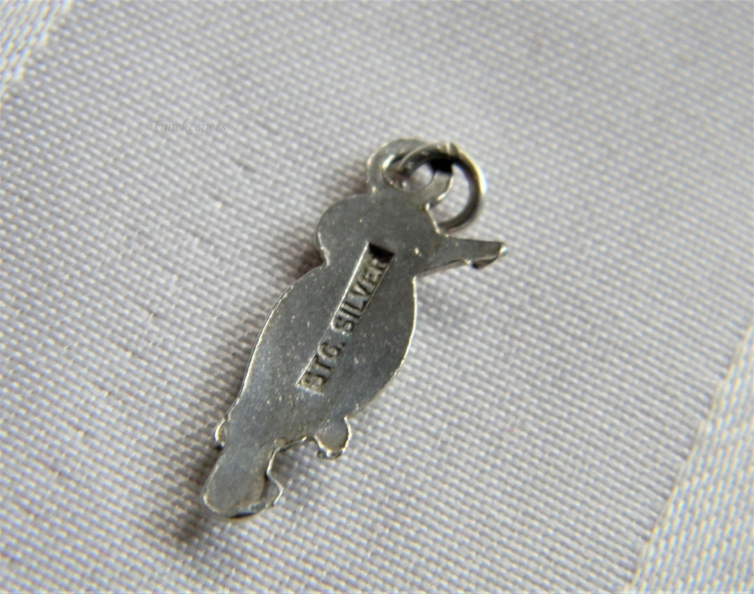 p222 Vintage Sterling Silver Bird Pendant/ Charm