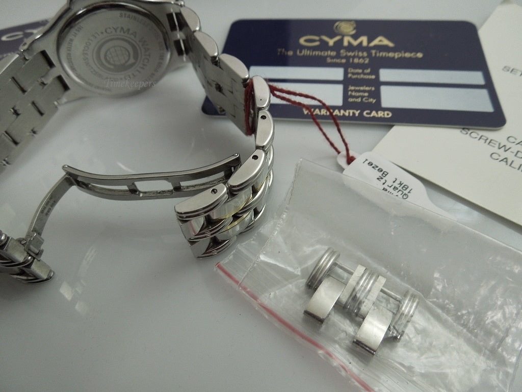h987 Nice Luxury Men's Cyma Le Locle Two Tone Wristwatch with Date in Box
