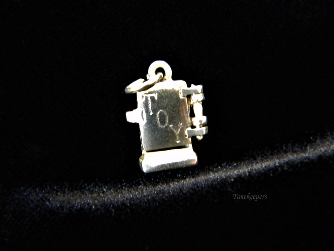 j318 Cute Preowned Opening Box/ Fridge? Charm/ Pendant Sterling Silver