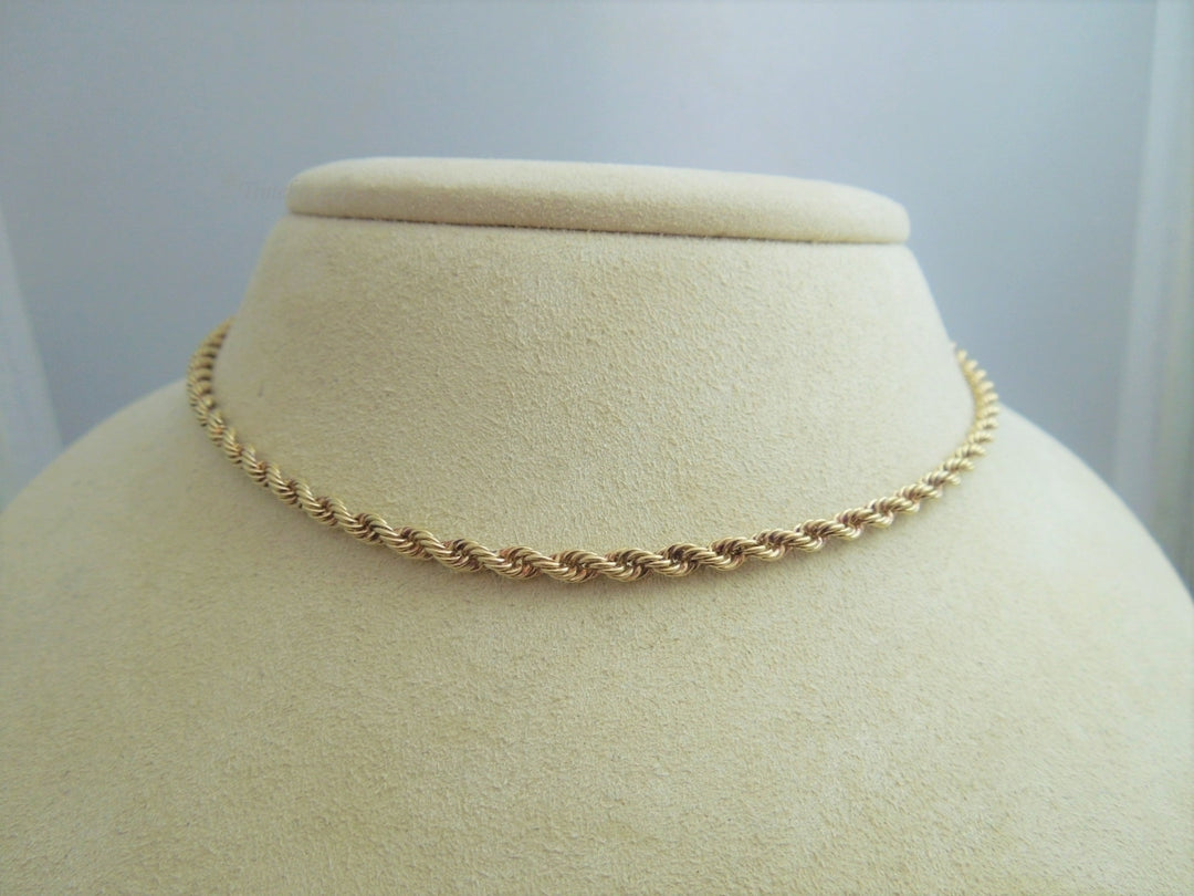 g912 Nice Unisex 14kt Yellow Gold 20" Solid Rope Necklace