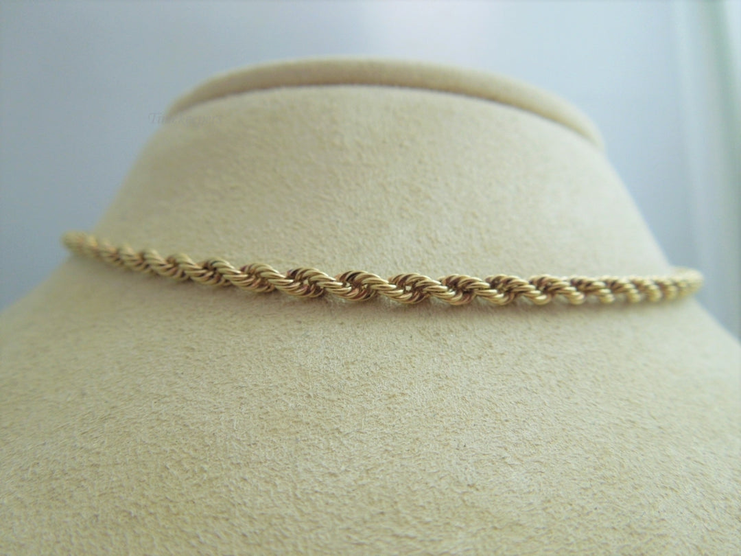 g912 Nice Unisex 14kt Yellow Gold 20" Solid Rope Necklace