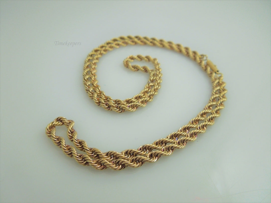 g912 Nice Unisex 14kt Yellow Gold 20" Solid Rope Necklace