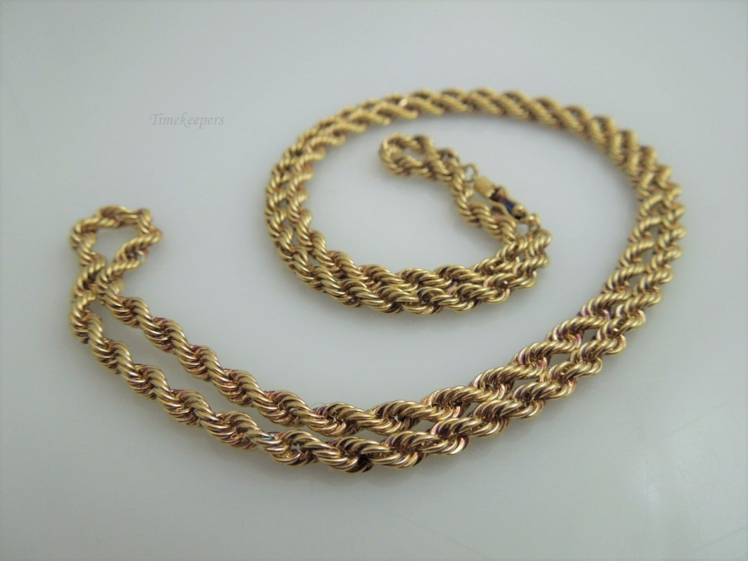 g912 Nice Unisex 14kt Yellow Gold 20" Solid Rope Necklace