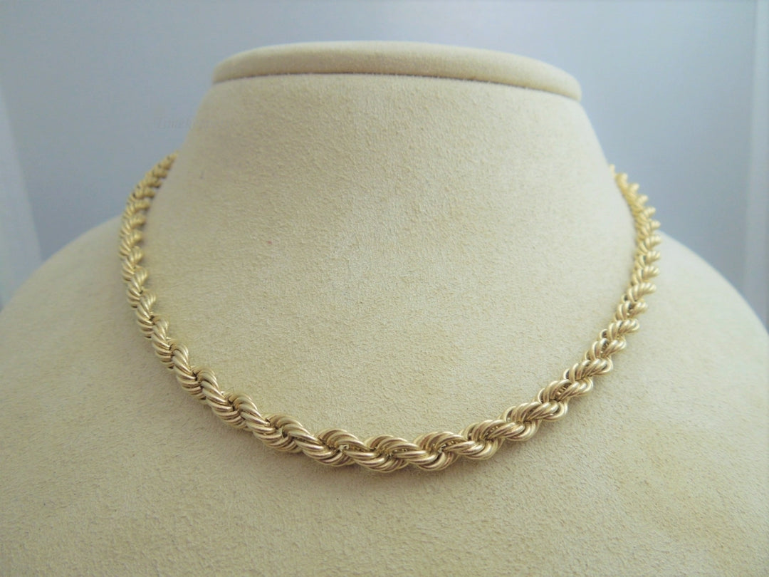 g914 Long Unisex 14kt Yellow Gold 30" Rope Necklace