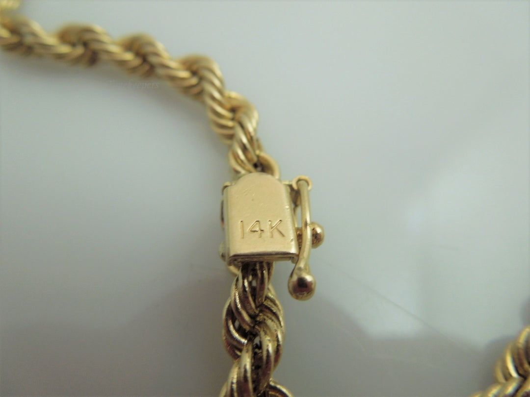 g914 Long Unisex 14kt Yellow Gold 30" Rope Necklace