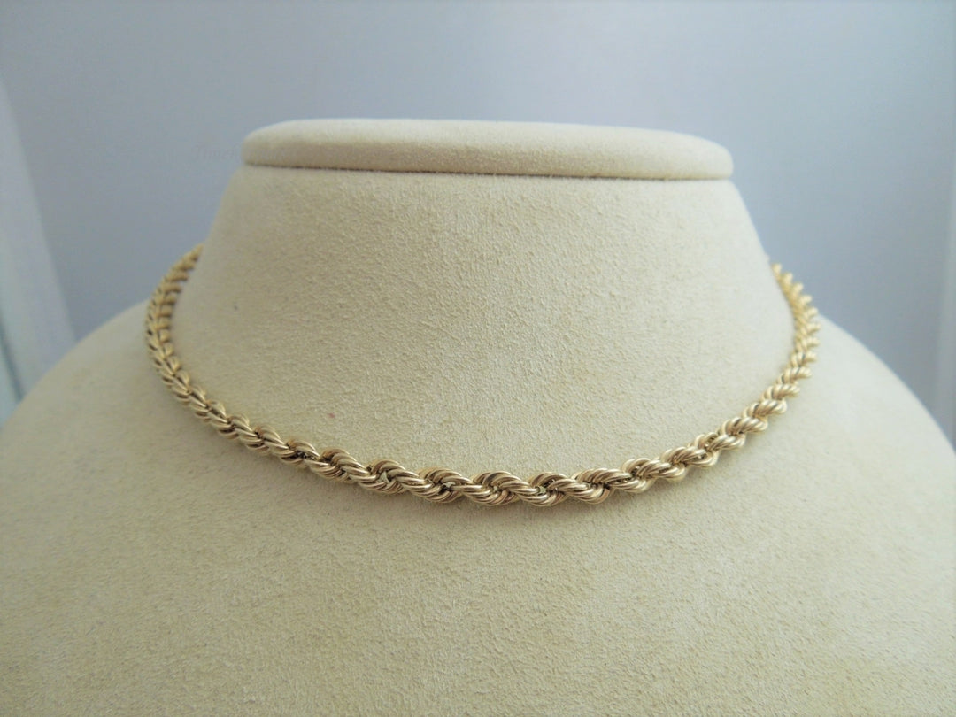 g915 Stylish Unisex 14kt Yellow Gold 18" Rope Necklace