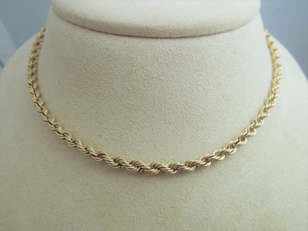 g915 Stylish Unisex 14kt Yellow Gold 18" Rope Necklace