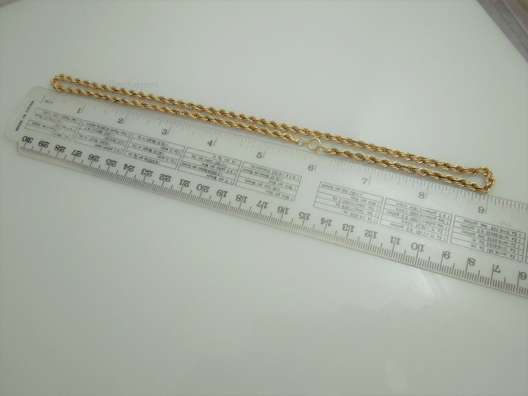 g915 Stylish Unisex 14kt Yellow Gold 18" Rope Necklace