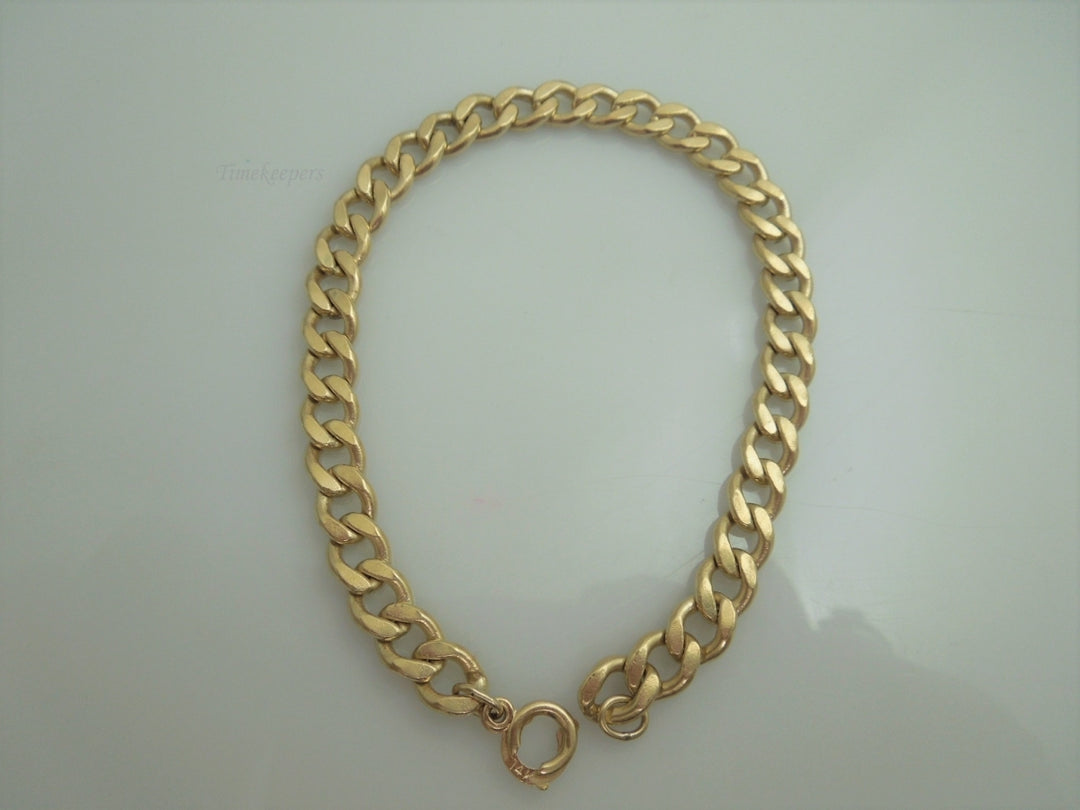 j726 Solid Unisex 14kt Yellow Gold 8.25" Curb Link Bracelet