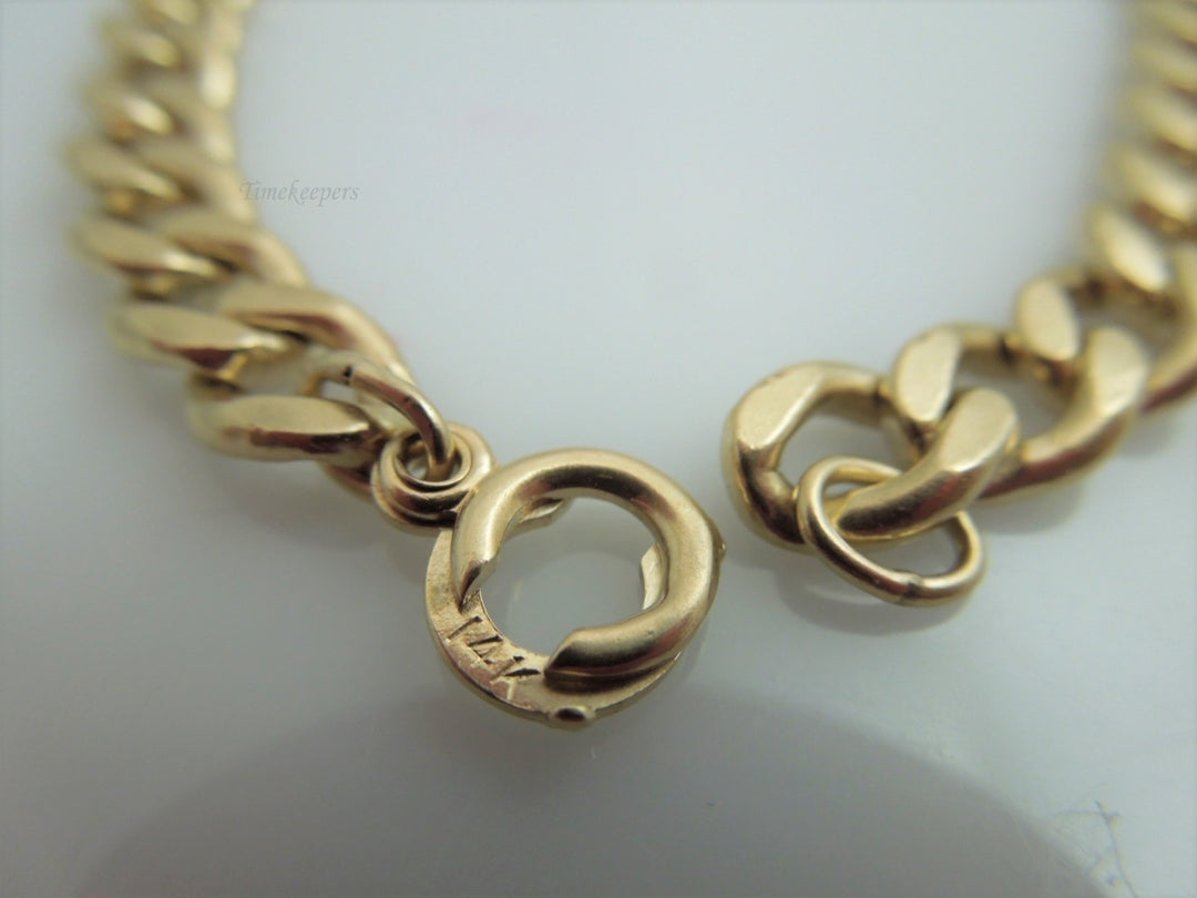 j726 Solid Unisex 14kt Yellow Gold 8.25" Curb Link Bracelet