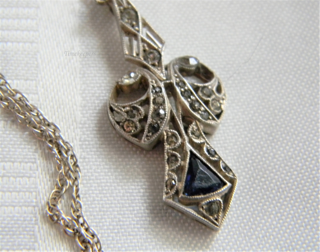 p262 Beautiful 925 Sterling Silver Rope Chain with Filigree Cross Pendant