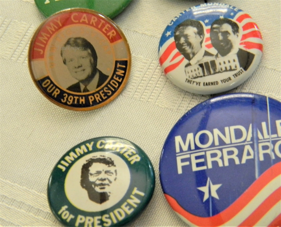 p270 Lot of Seven Campaign Buttons, Carter and Mondale