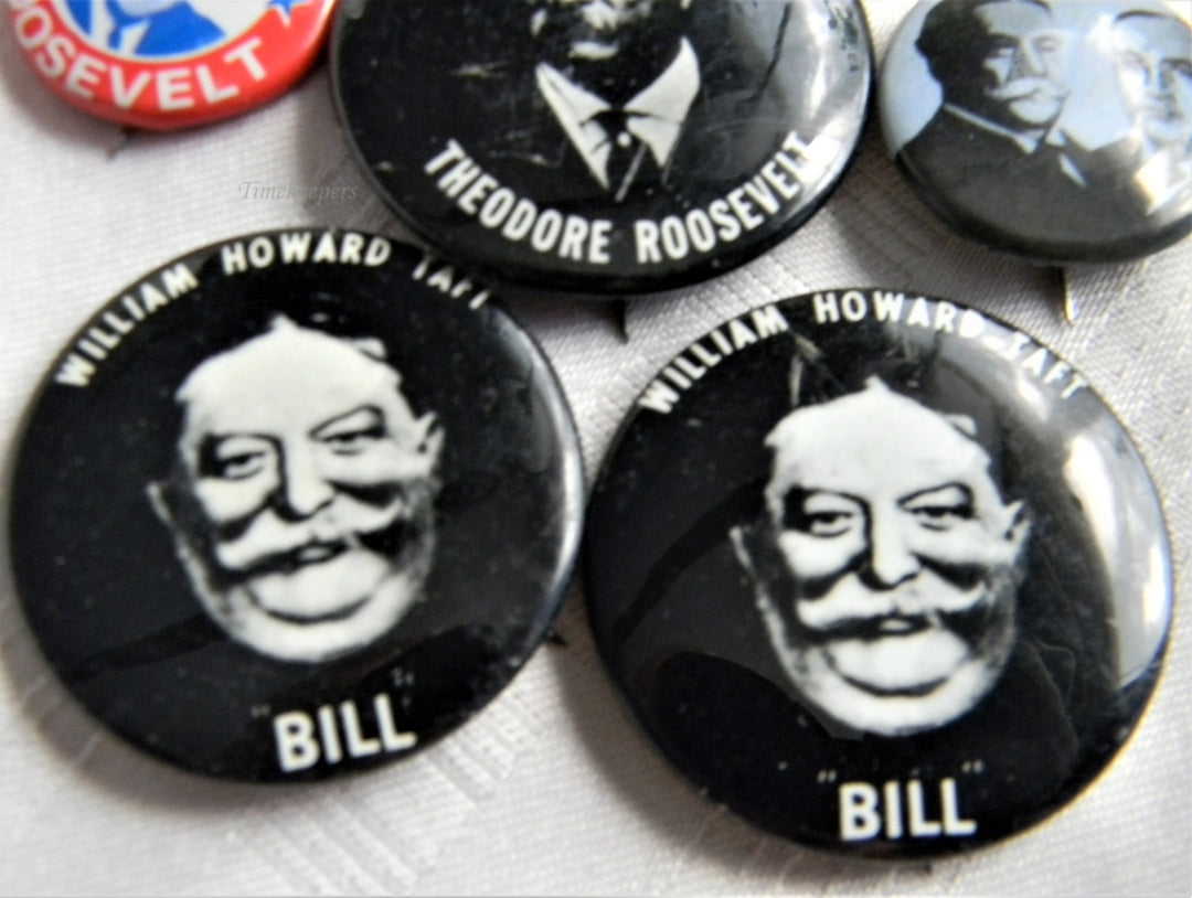 p265 Lot of Ten Campaign Buttons, FDR, Taft, and Teddy Roosevelt