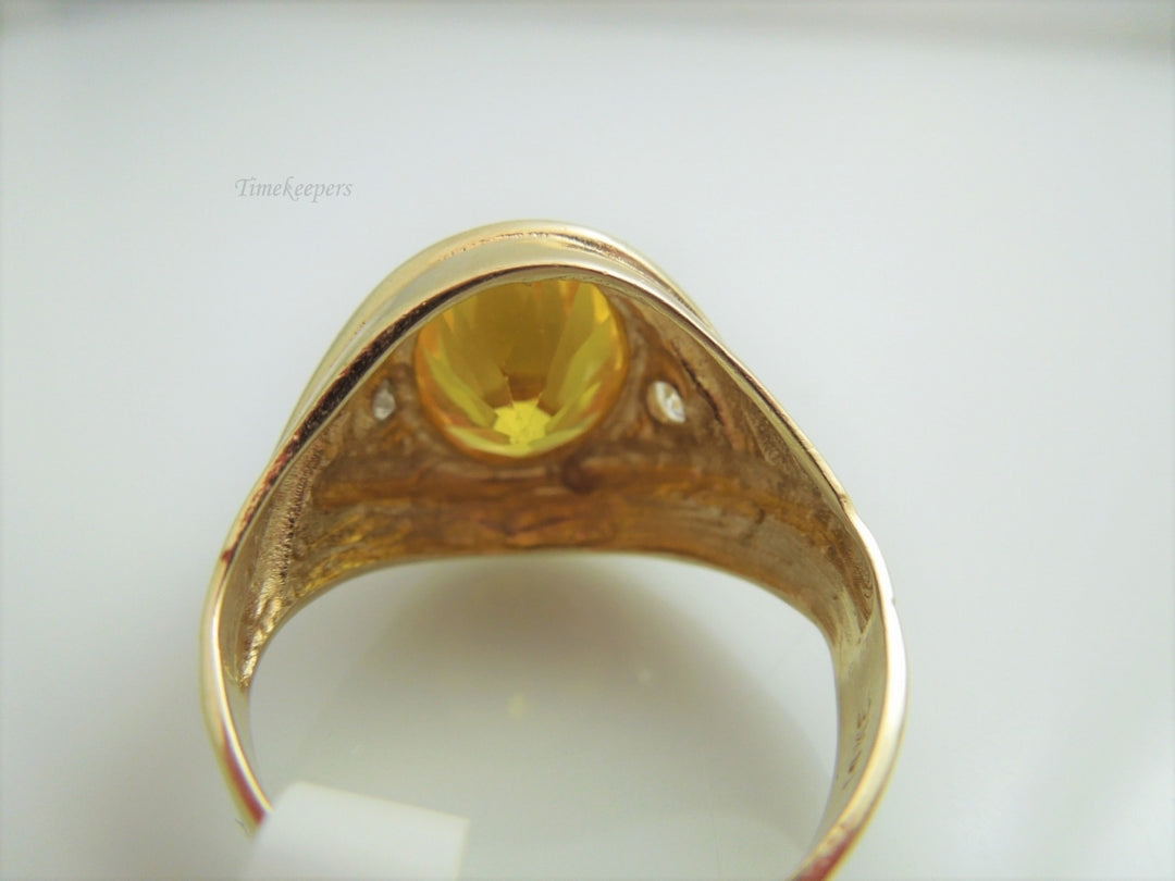 g938 Stylish Unisex Yellow Topaz Ring set in 14kt Yellow Gold