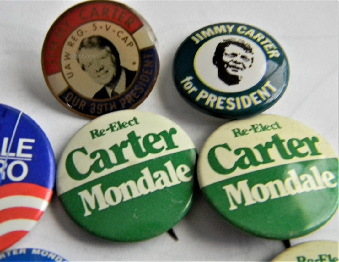 p270 Lot of Seven Campaign Buttons, Carter and Mondale