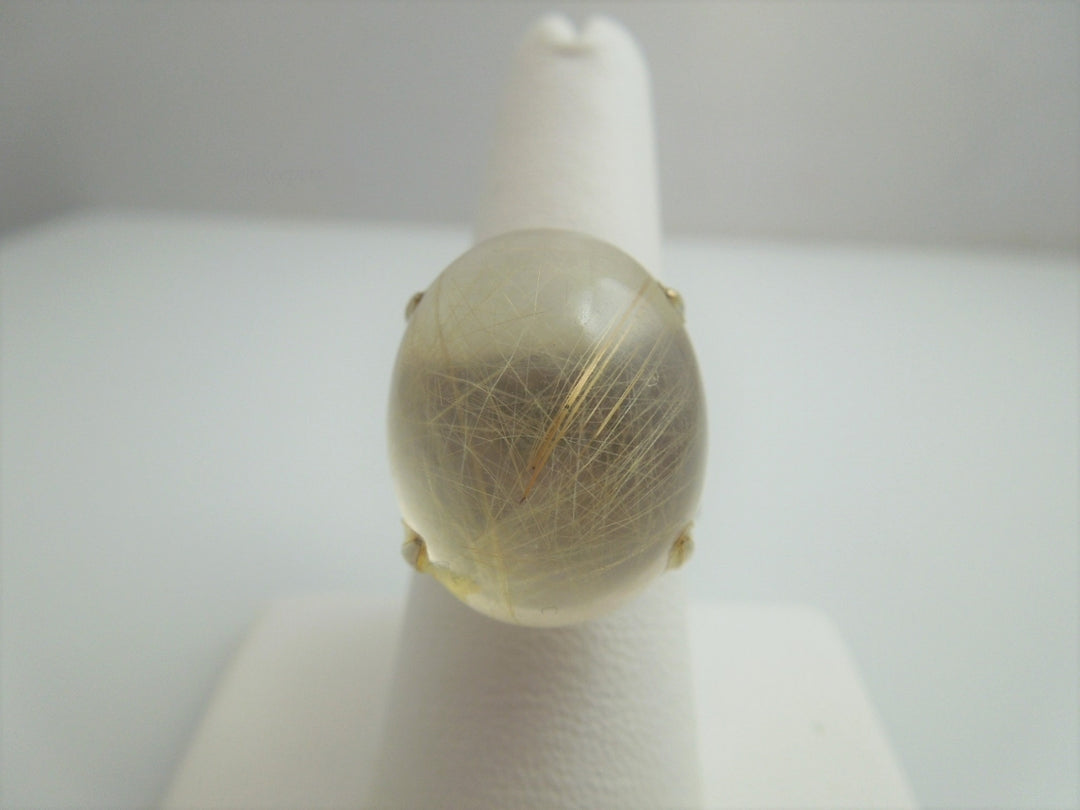 g959 Exquisite Ladies Oval Rutilated Quartz Ring in 14kt Yellow Gold