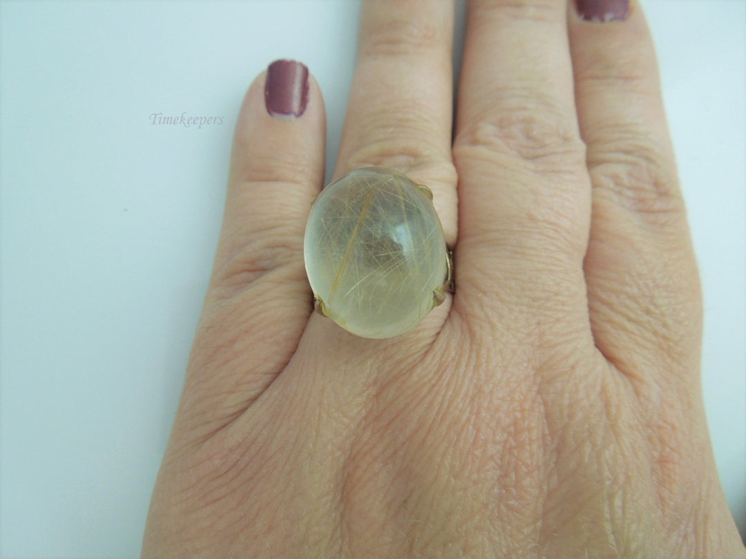 g959 Exquisite Ladies Oval Rutilated Quartz Ring in 14kt Yellow Gold