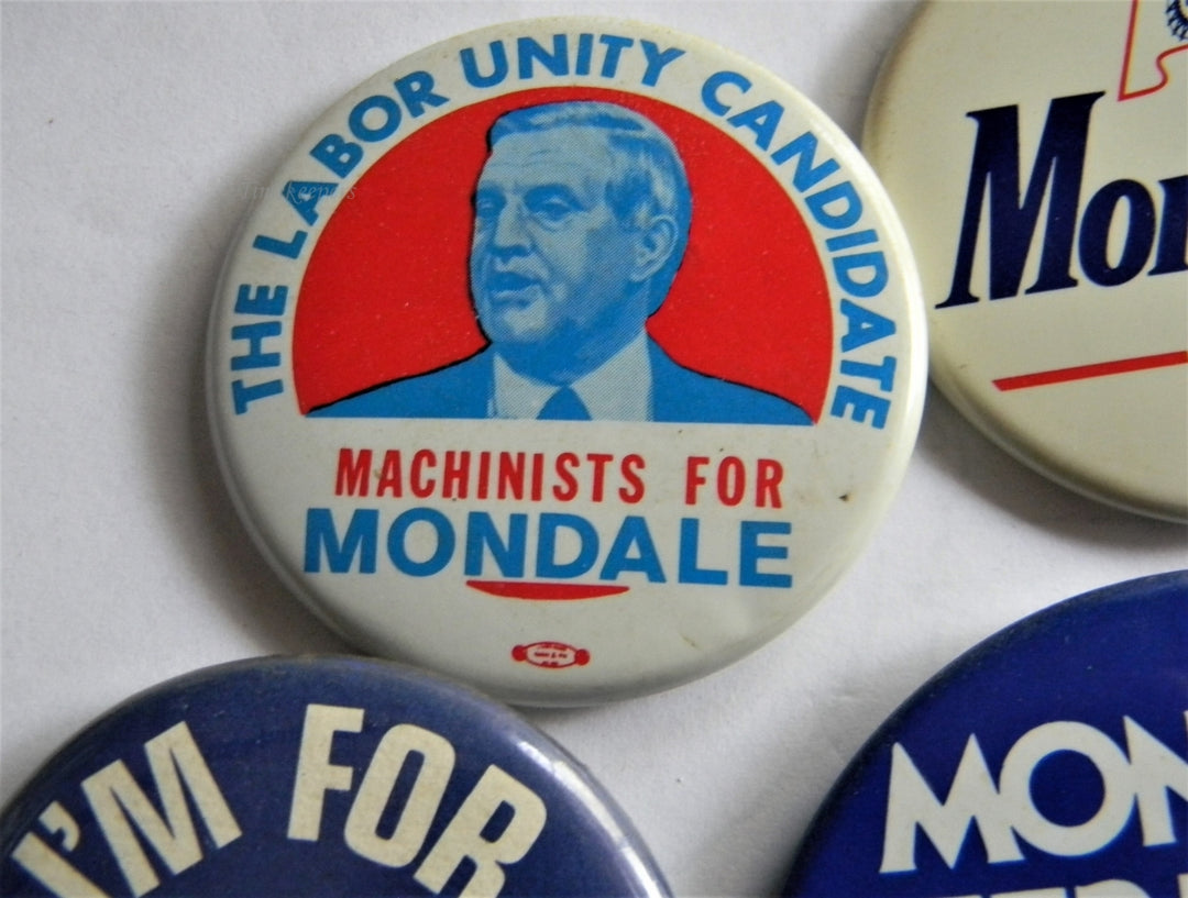 p292 Lot of Seven Campaign Buttons - Pins, 1984 Mondale Ferraro