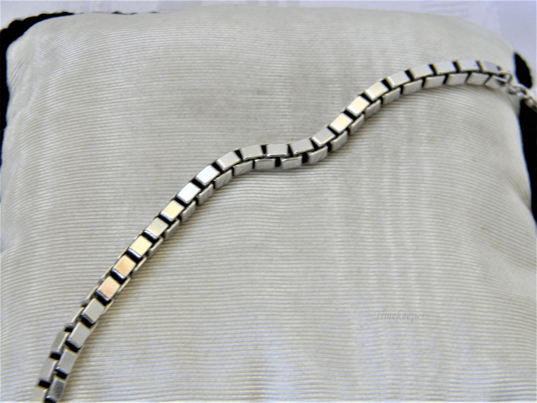 j351 Nice Sterling Silver Large Box Chain Bracelet 7" Long