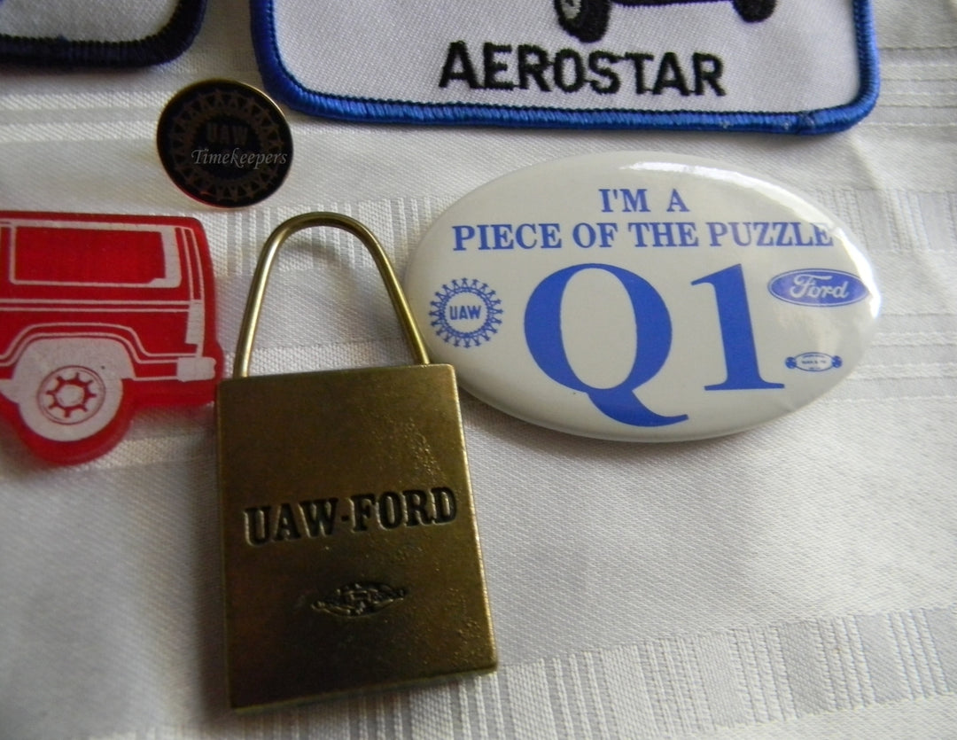 p299 Lot of Six Ford Items Patches, Keychains, and Button/Pin