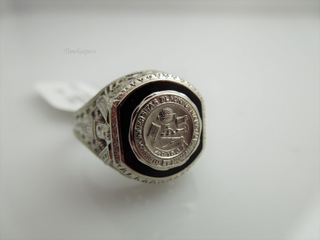 g975 Vintage 1928 University Class Ring in 10kt White Gold