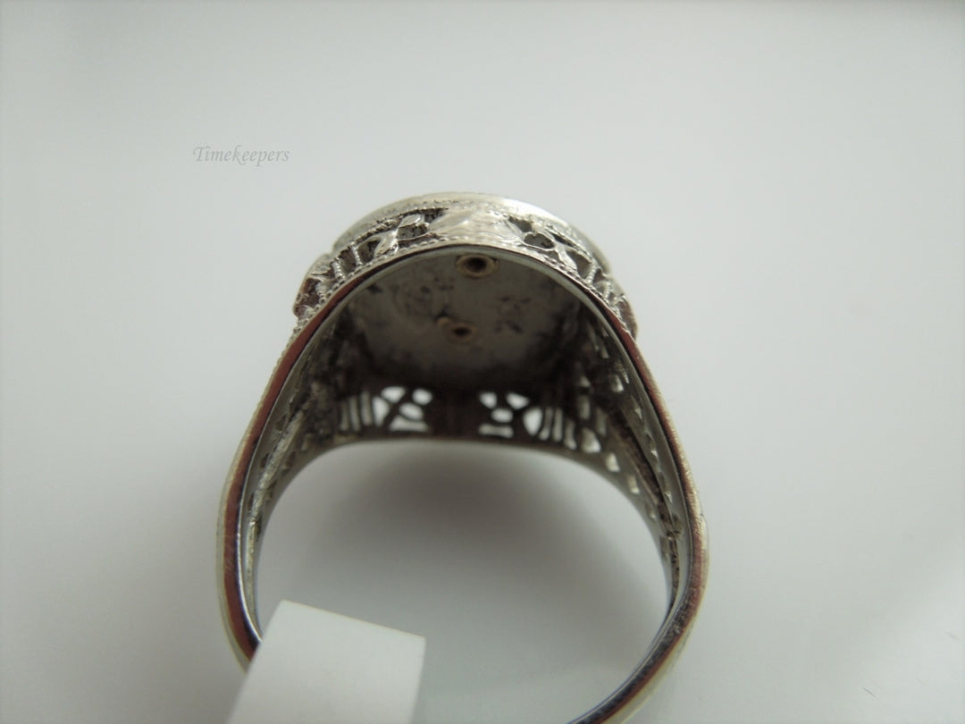 g975 Vintage 1928 University Class Ring in 10kt White Gold