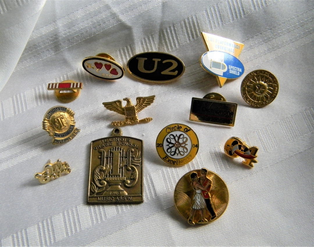 p311 Lot of Thirteen Lapel Pins, Masonic, Toastmasters, Cub Scouts, Etc.