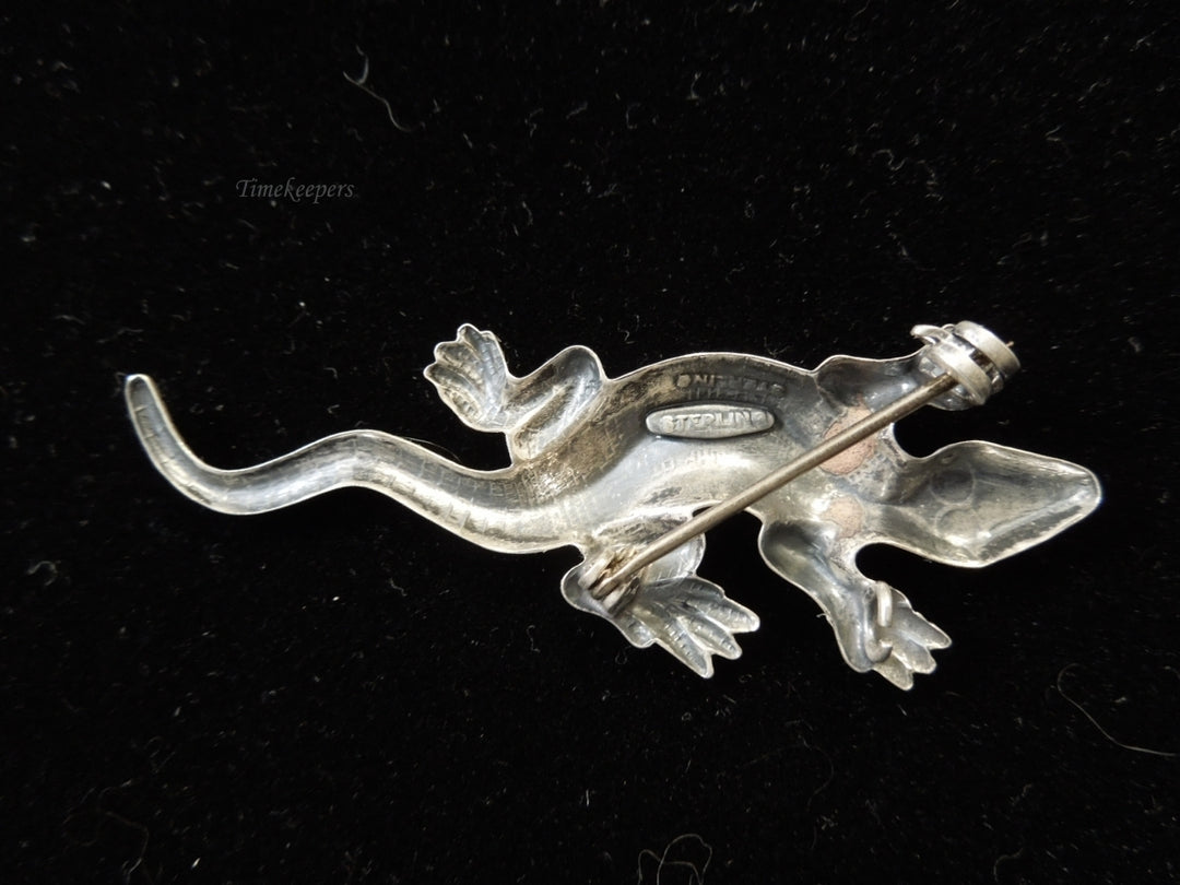 g994 Adorable Small Sterling Silver Lizard Pin and Pendant