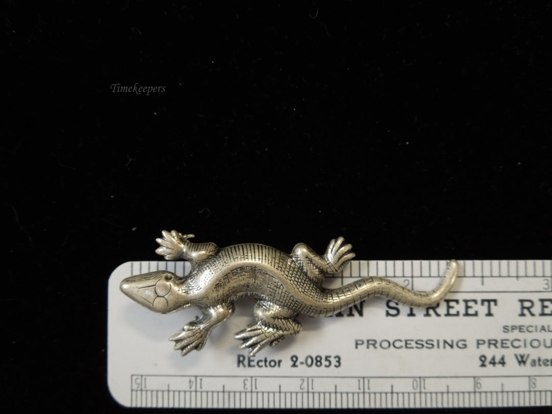 g994 Adorable Small Sterling Silver Lizard Pin and Pendant