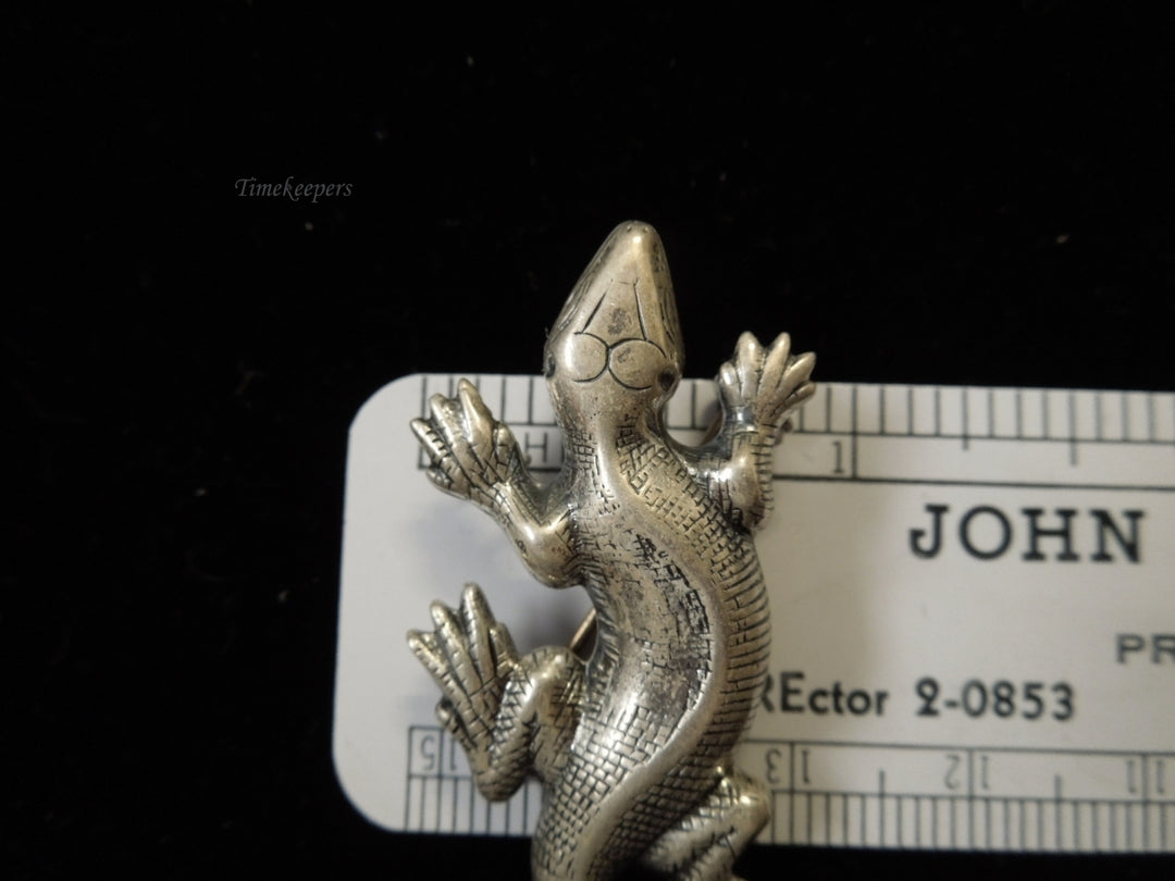 g994 Adorable Small Sterling Silver Lizard Pin and Pendant