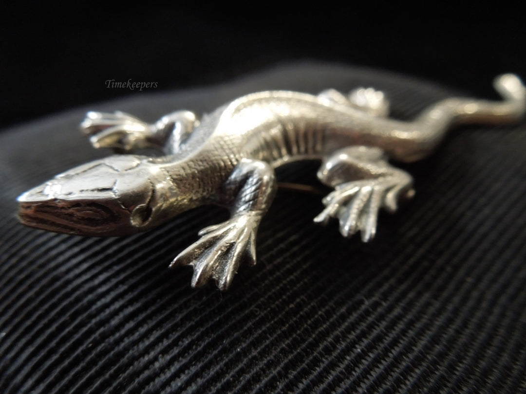 g995 Cute Small Sterling Silver Lizard Pin