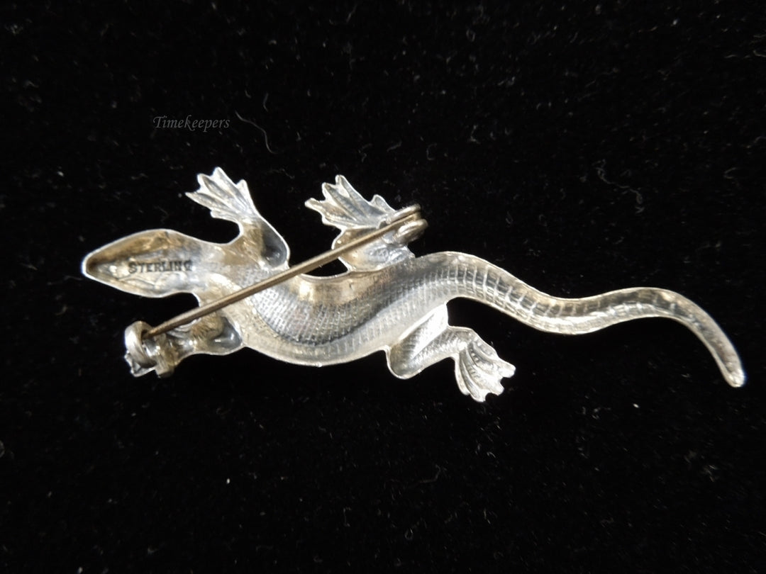 g995 Cute Small Sterling Silver Lizard Pin