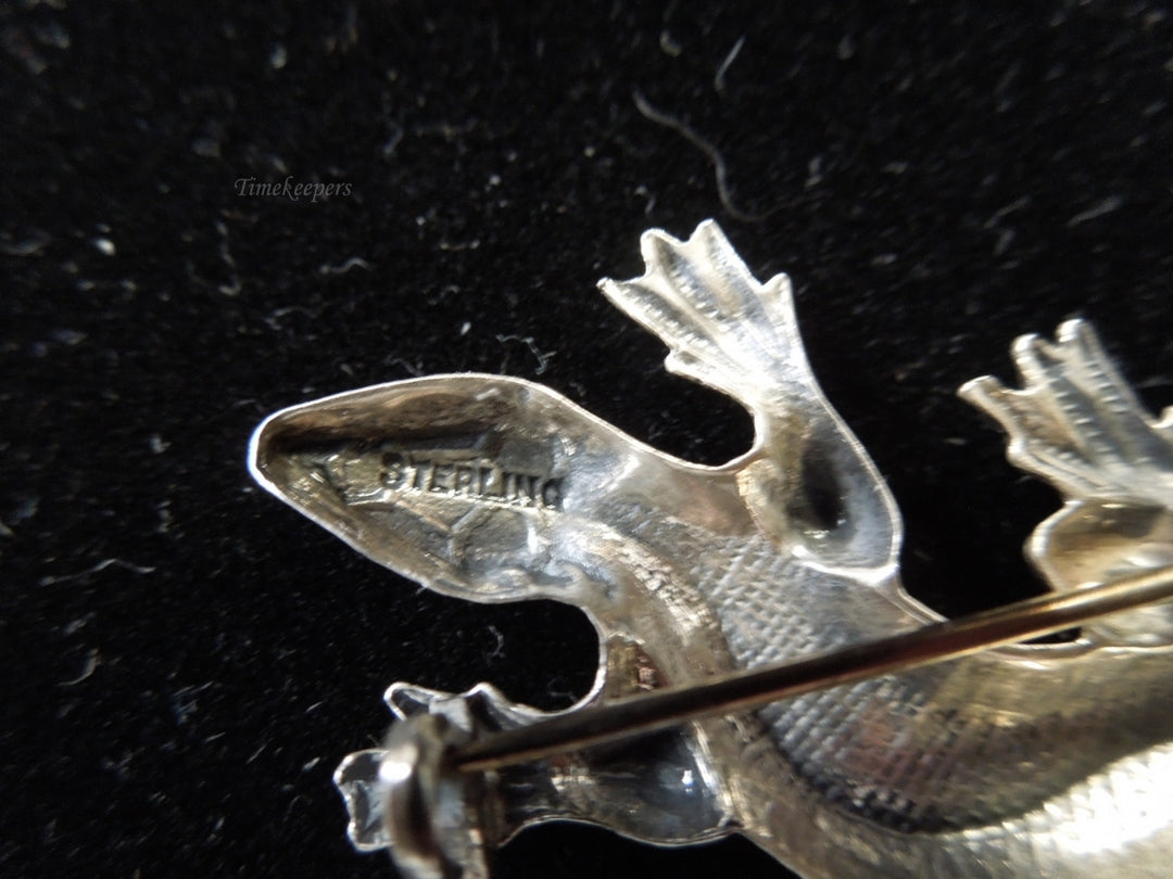 g995 Cute Small Sterling Silver Lizard Pin