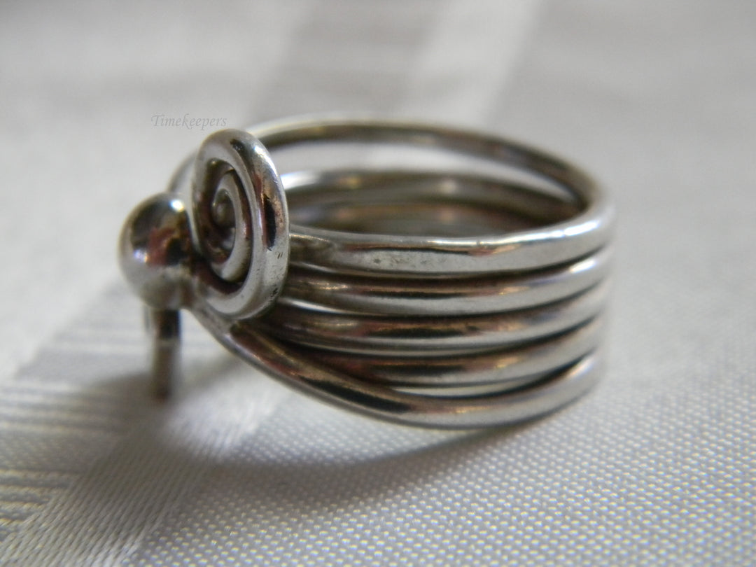 h435 Stunning Unique Sterling Silver 5 Strand Twisted Ring