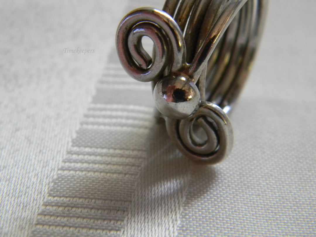 h435 Stunning Unique Sterling Silver 5 Strand Twisted Ring