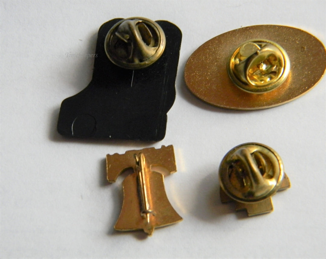 p319 Lot of Four Lapel Pins,Amarillo, Nebraska, Liberty Bell, Maritime Museum