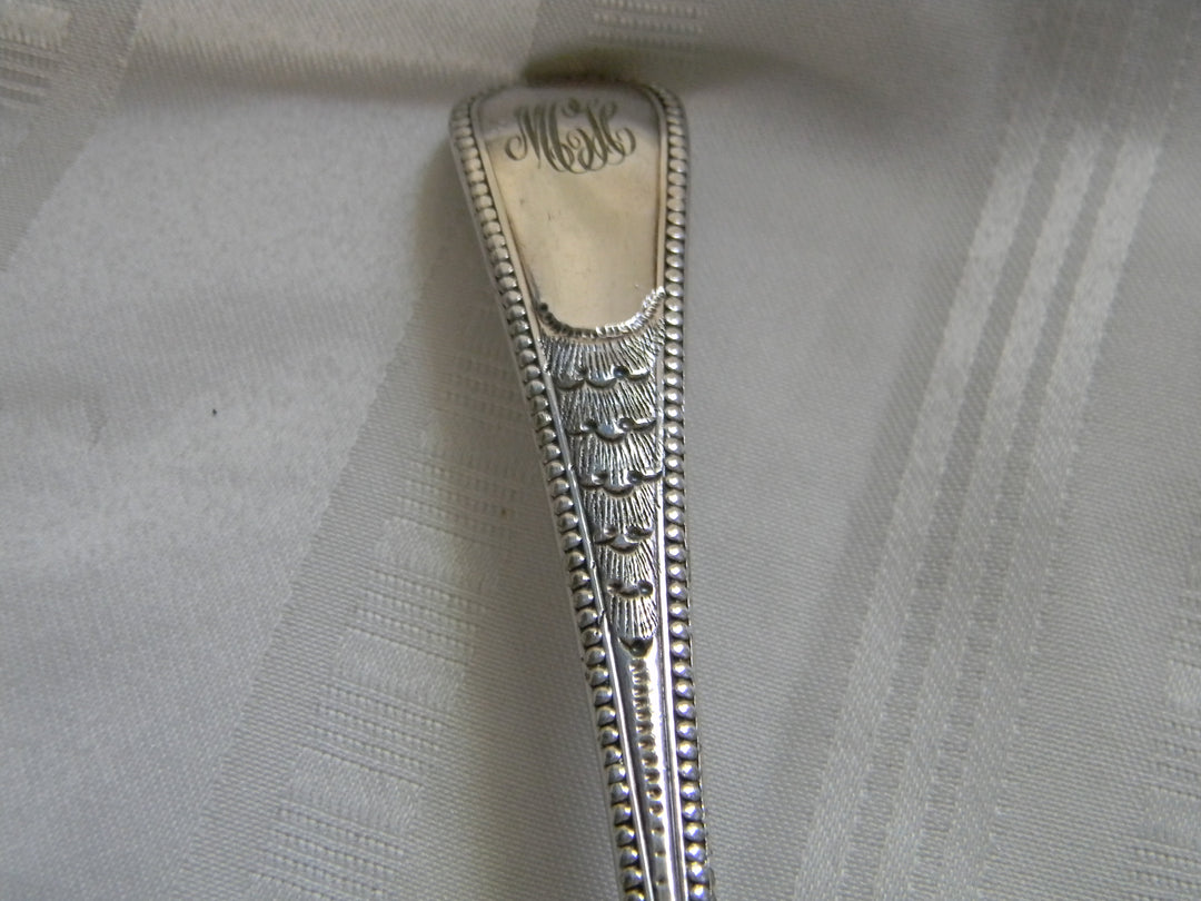 h440 Vintage Sterling Silver Embossed Fruit Serving Spoon