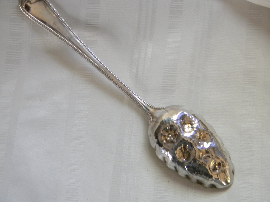 h440 Vintage Sterling Silver Embossed Fruit Serving Spoon