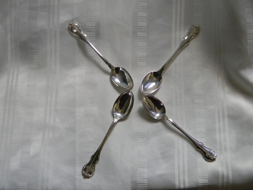 h441 Vintage Towle Sterling Silver (4) Demitasse Spoons with Monograms